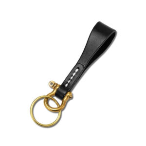 Luxury Handmade Leather Keychain with Brass Horseshoe Buckle