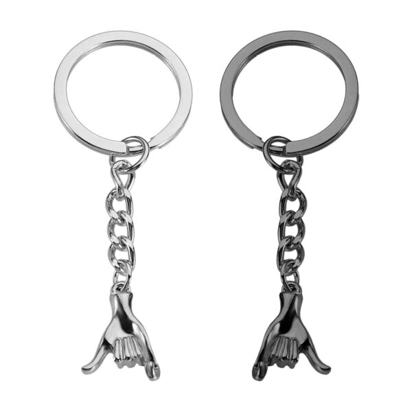 Metal Promise Hand Matching Couple Keychain (2)