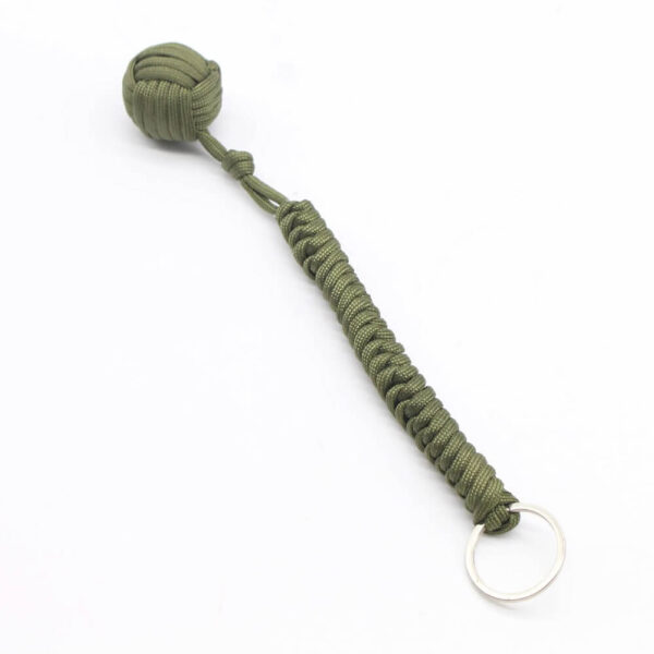 Monkey Fist Ball Bearing Self-Defense Key Chain - Green