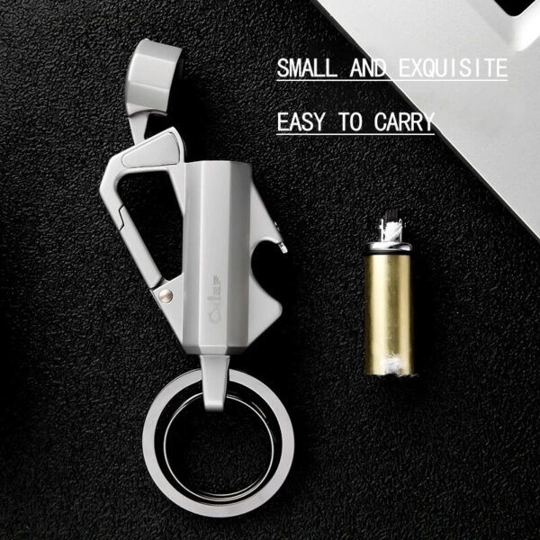 Multifunction Lighter Keychain With Belt Clip And Bottle Opener