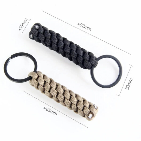 Outdoor Tactical Braided Rope Paracord Keychain Size