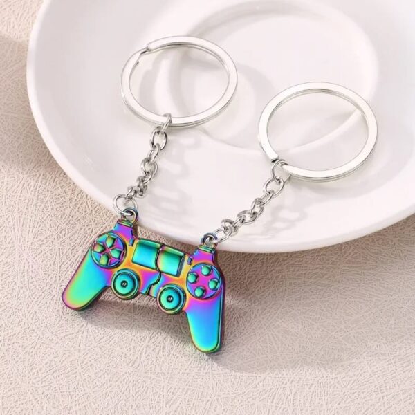 Rainbow Game Console Handle Magnetic Best Friends Keychain