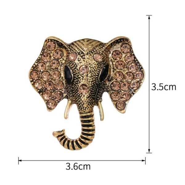 Rhinestone Animal Elephant Brooch Size