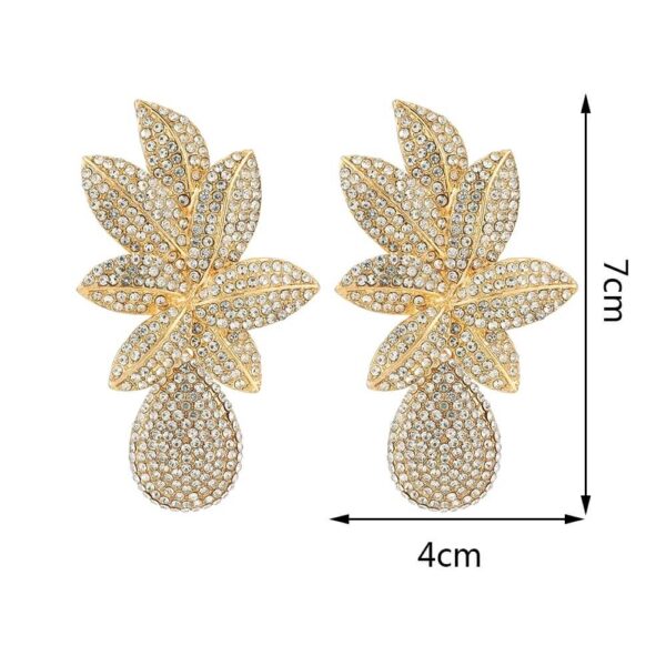 Rhinestone Pineapple Drop Earrings Size