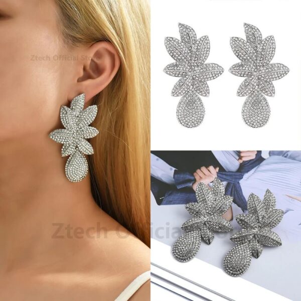 Rhinestone Pineapple Shaped Drop Earrings Women Jewelry