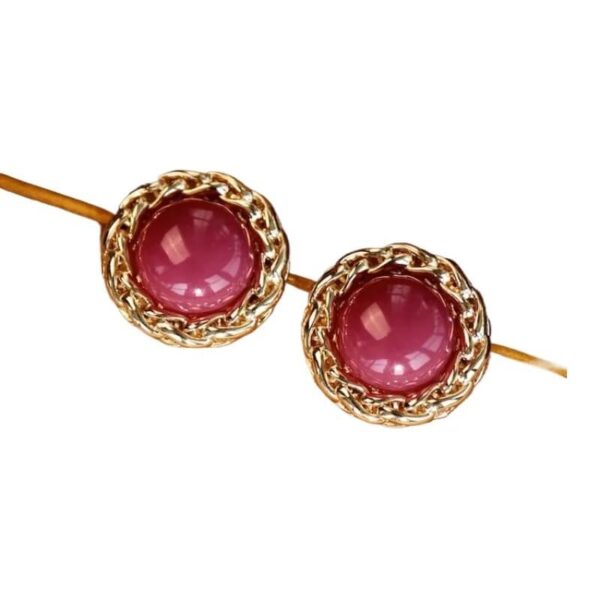 Round luxury stud earrings for women (2)