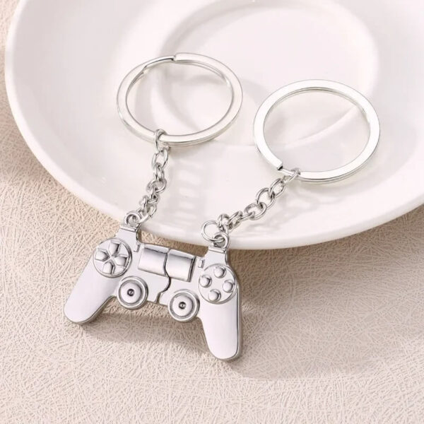 Silver Game Console Handle Magnetic Best Friends Keychain