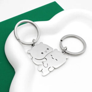 Stainless Steel Bear Couple Keychains (2)