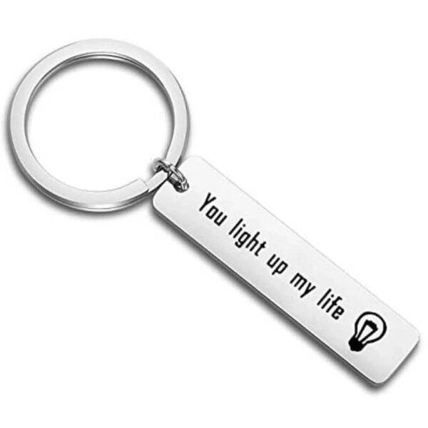 Stainless Steel You Light Up My Life Rectangle Keychain
