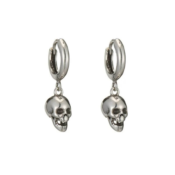 Sterling Silver Skull Character Drop Earrings