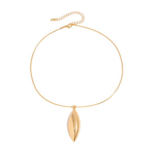 Thin Snake Elliptic Pendant Chain Necklace Women Gold Jewelry