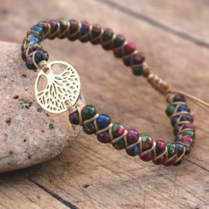 Tree of Life Charm African Beaded Handwoven Bracelet