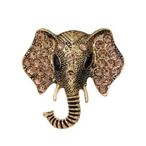 Vintage Rhinestone Animal Elephant Brooch Pin