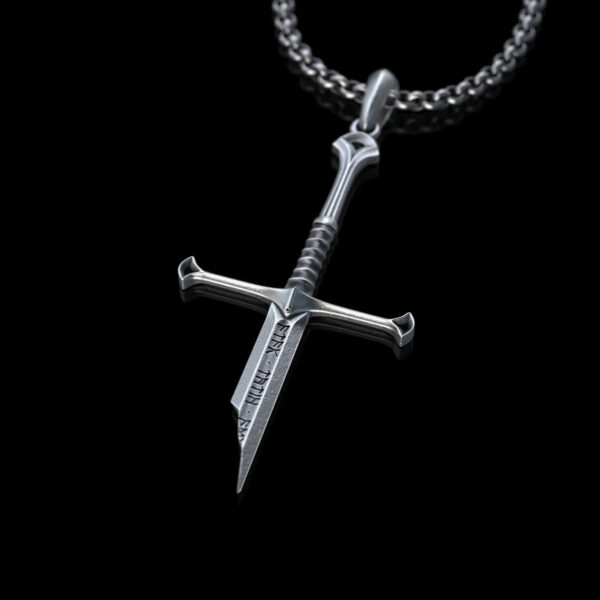 Warrior Broken Sword Chain Necklace (1)