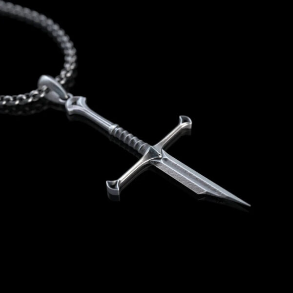 Warrior Broken Sword Pendant Chain Necklace