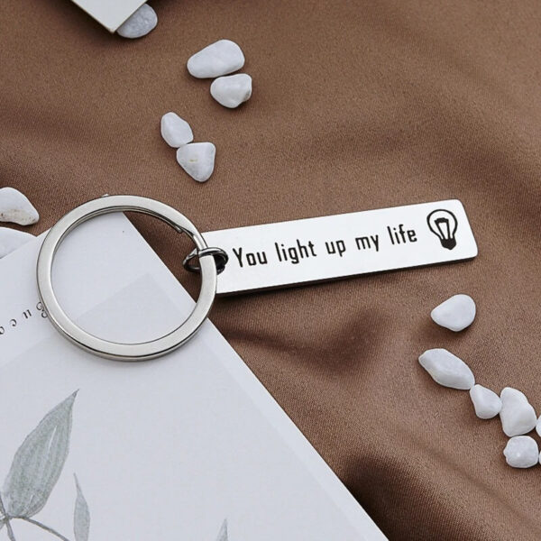 You Light Up My Life Stainless Steel Rectangle Keychain