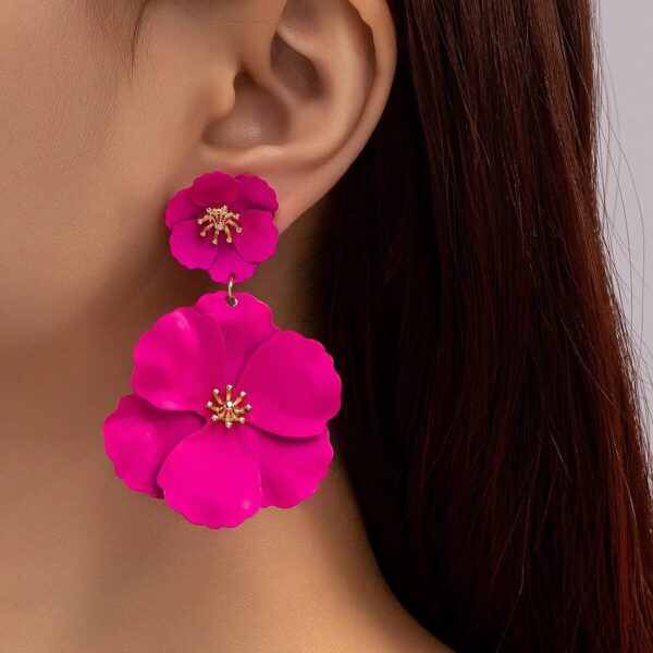 amellia japonica flower drop earrings