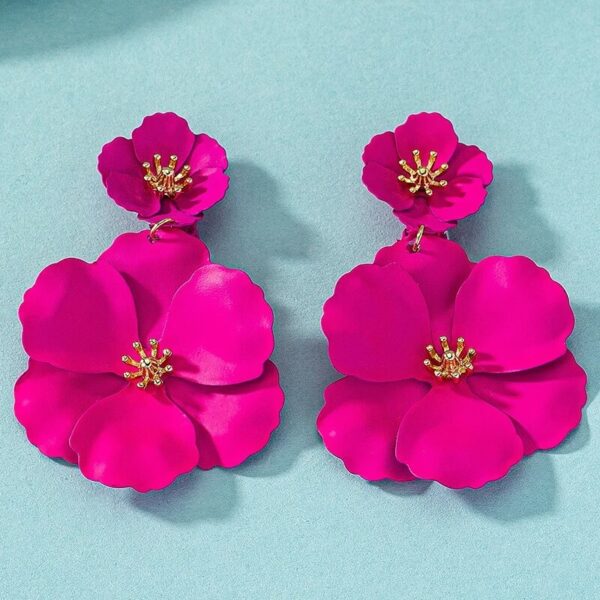 japanese camellia japonica flower drop earrings