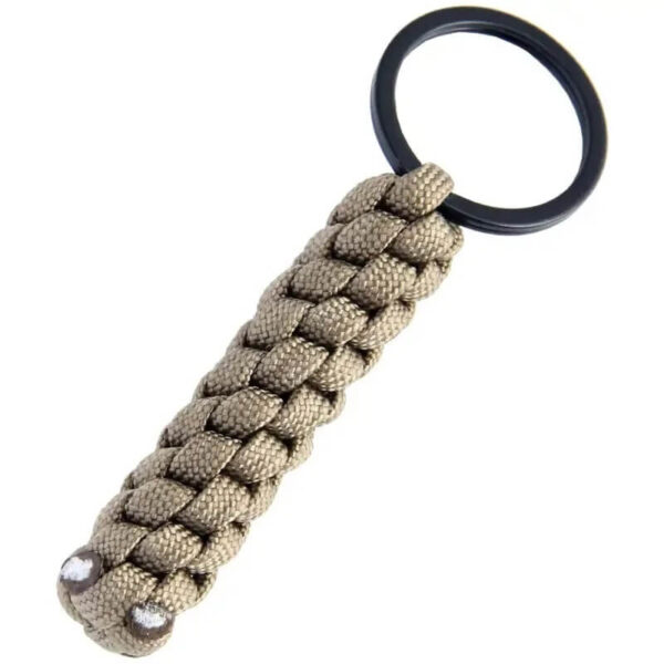 khaki Outdoor Tactical Braided Rope Paracord Keychain