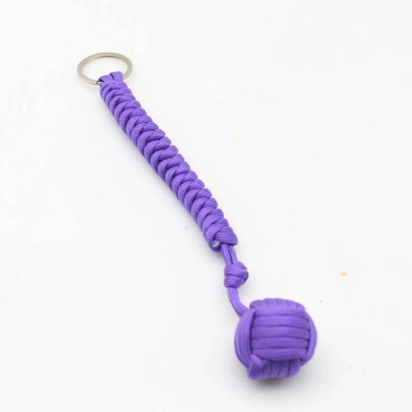 purple Monkey Fist Ball Bearing Self-Defense Key Chain