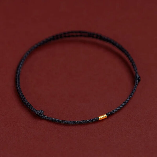 Black Buddha Stones Braided String Rope Bracelet