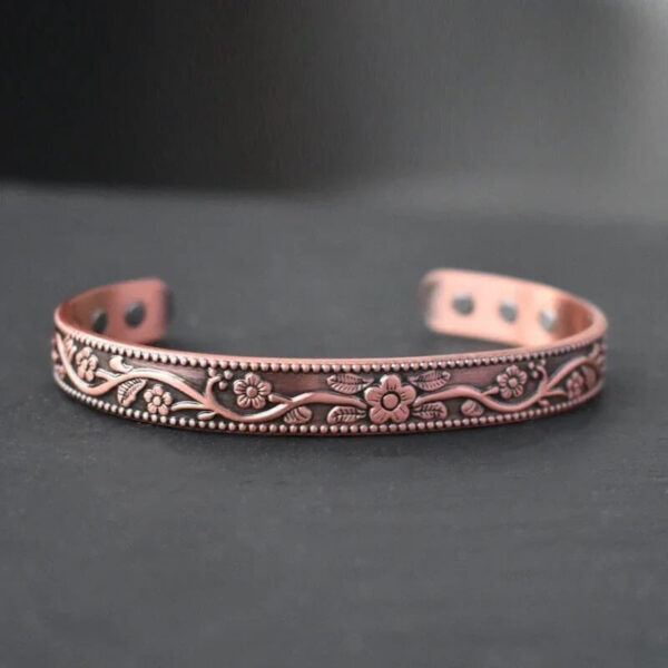 Adjustable Magnetic Copper Cuff Bracelet Bangle (1)