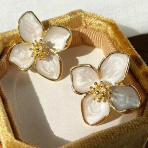 Beauty Blossom Enamel Flower Stud Earrings