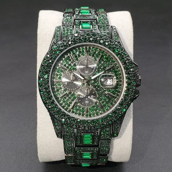 Bling Iced Round Cut Luminous Men's Quartz Watch