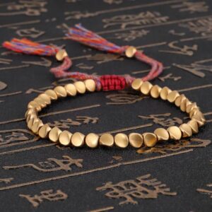Buddha Stones Tibetan Copper Beads Healing Lucky Rope Bracelet