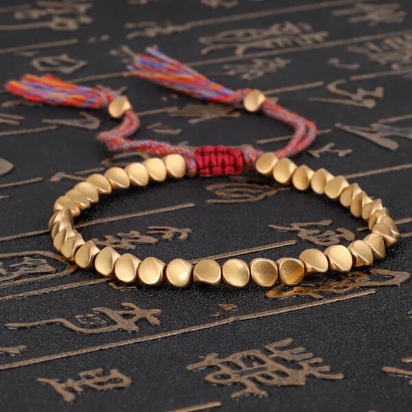 Buddha Stones Tibetan Copper Beads Healing Lucky Rope Bracelet