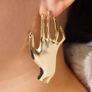 Gold Hand Gesture Shaped Earrings