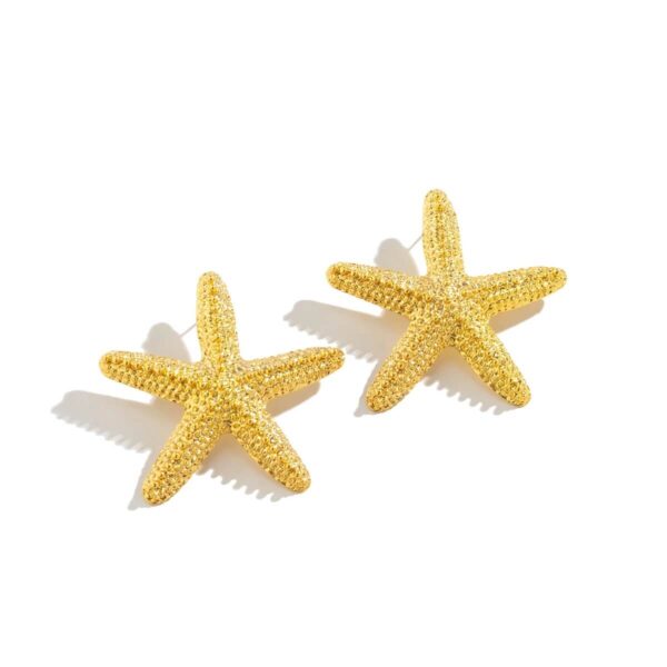 Large Beach Themed Starfish Shape Drop Earrings (2)