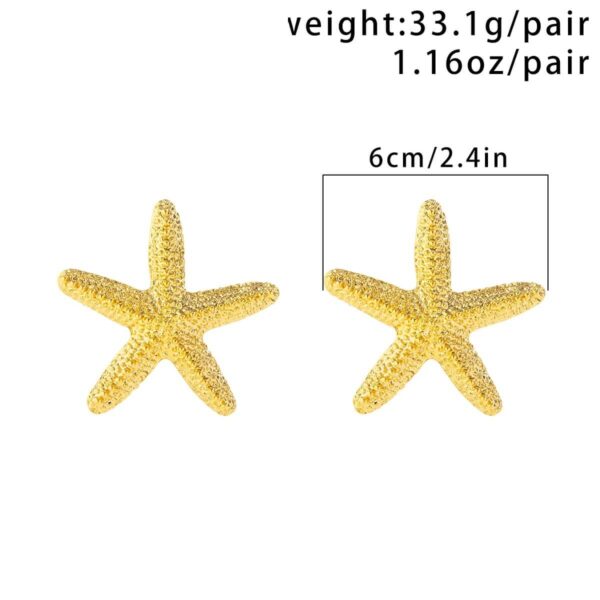 Large Beach Themed Starfish Shape Drop Earrings Size