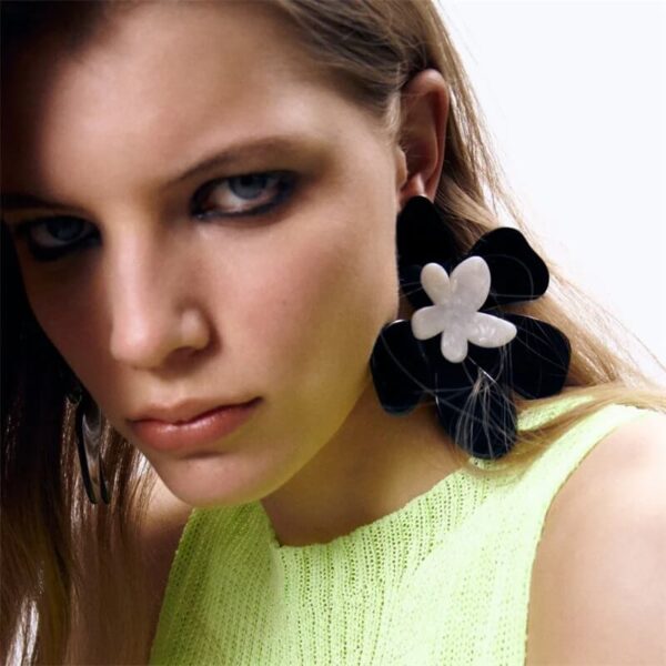 Romantic Oversized Acrylic Flower Earrings