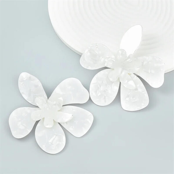 Romantic Oversized White Flower Earrings