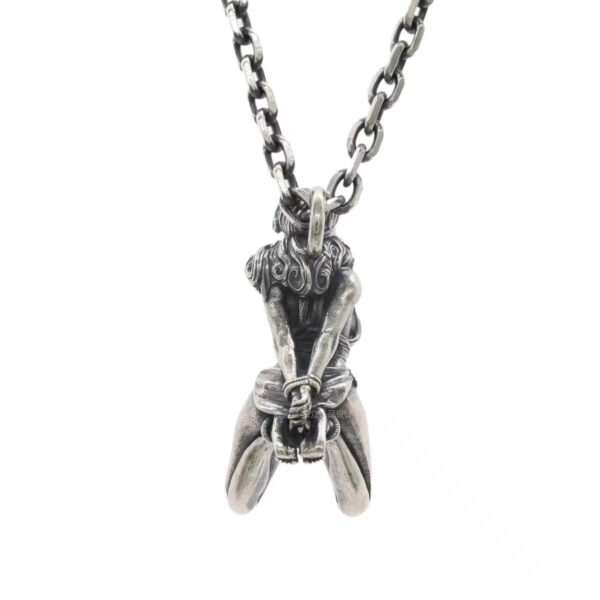 Silver Plated Greek Goddess Suffering Pendant Necklace (2)