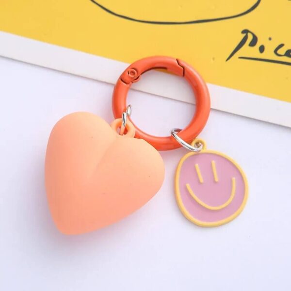 Small Acrylic Heart Candy Keychain - orange