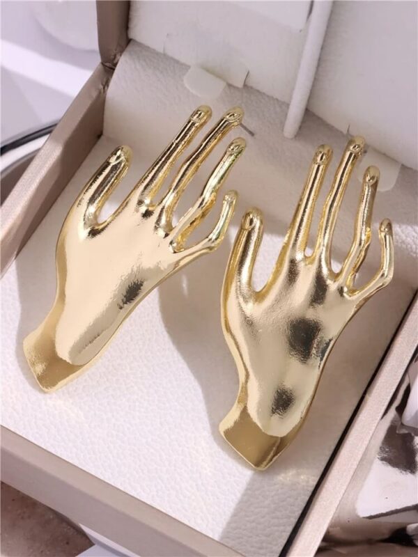 Women's Fashion Gold Hand Gesture Shaped Earrings Jewelry (1)