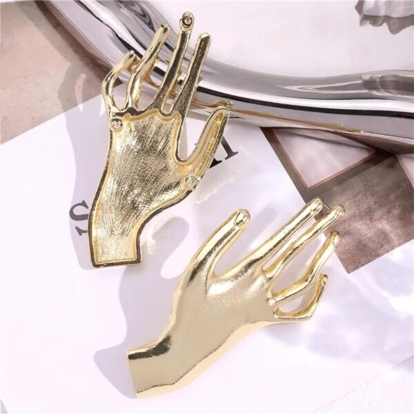 Women's Fashion Gold Hand Gesture Shaped Earrings Jewelry (2)