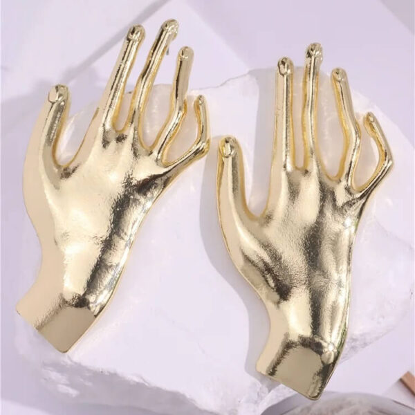 Women's Fashion Gold Hand Gesture Shaped Earrings Jewelry (3)