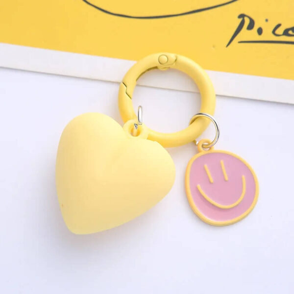 Yellow Small Acrylic Heart Shaped Keychain