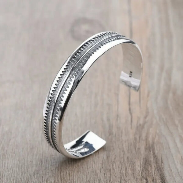 Zigzag Sterling Silver Cuff Bracelet (1)