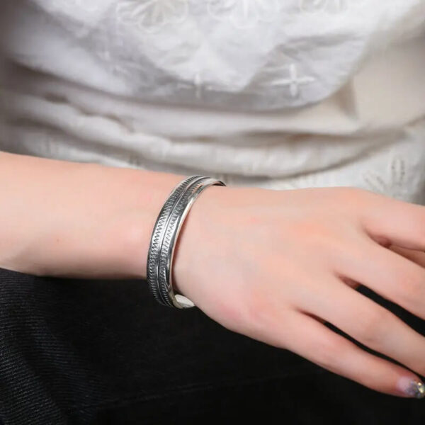 Zigzag Sterling Silver Cuff Bracelet (2)