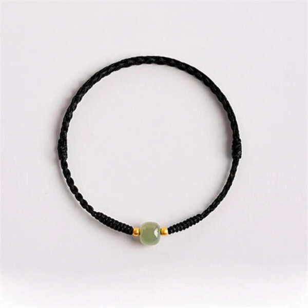 Black String Jade Fortune Rope Braided Couple Bracelet