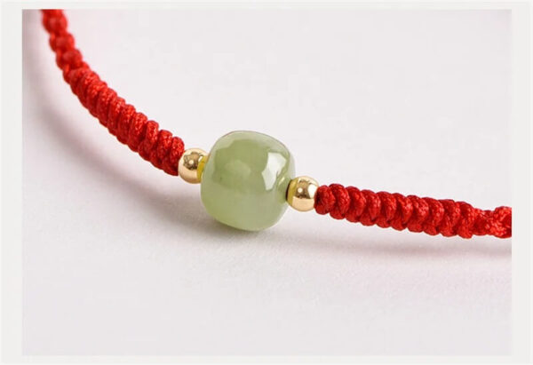 Red String Jade Fortune Rope Braided Couple Bracelet (2)