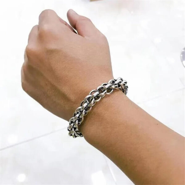 Luxury 925 Silver Bold Link Chain Bracelet (1)