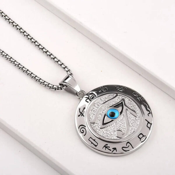 Silver Eye of Horus Protection Necklace Pendant