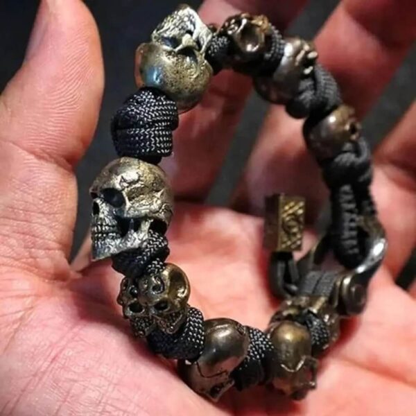 Skull Head Woven Paracord Bracelets for Men