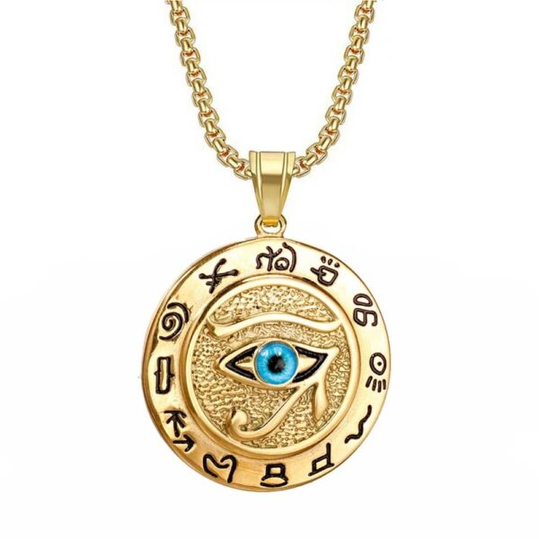 Stainless Steel Eye of Horus Protection Necklace Pendant