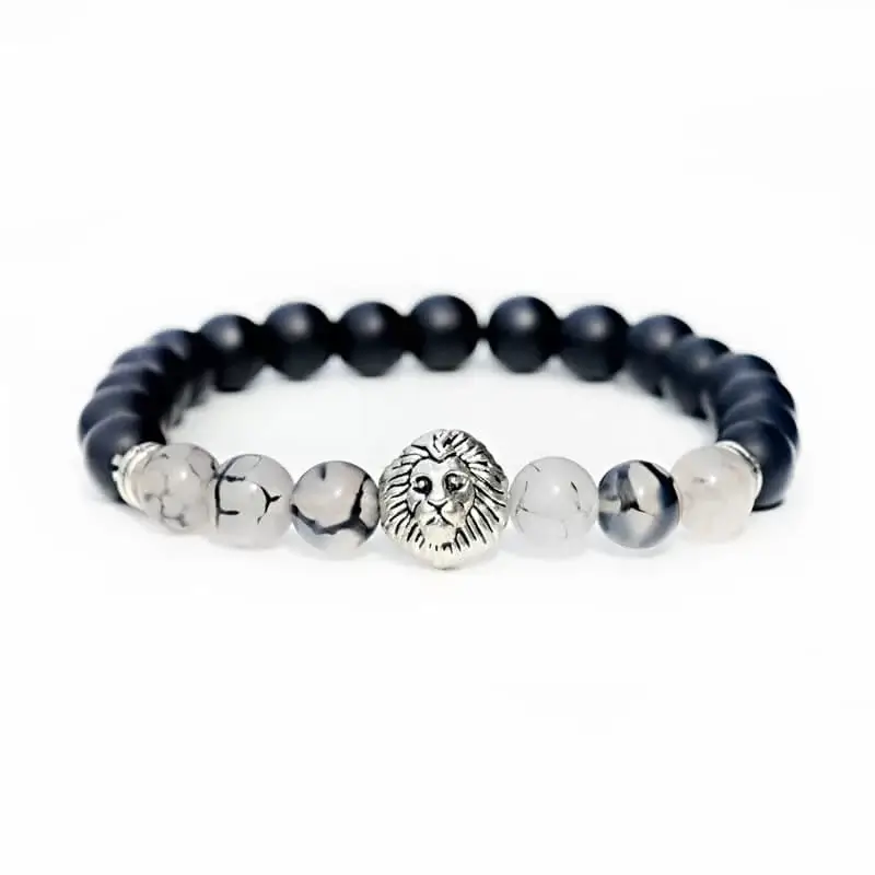 Tourmalinated-Quartz-Gemstone-Lion-Bracelet-with-Black-Onyx-Stone- 12